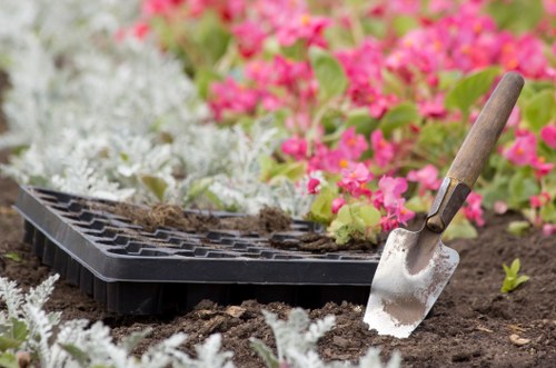 Professional landscaper edging a pristine lawn